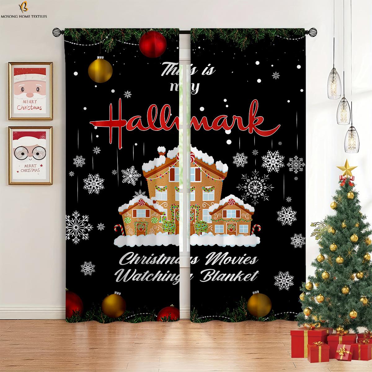 

2 шт. Рождественский декоративный карниз для штор с карманом Four Seasons Шторы для ресторана Праздничные вечерние декоративные шторы W50xH130(CM)x2PCS&Rod pocket