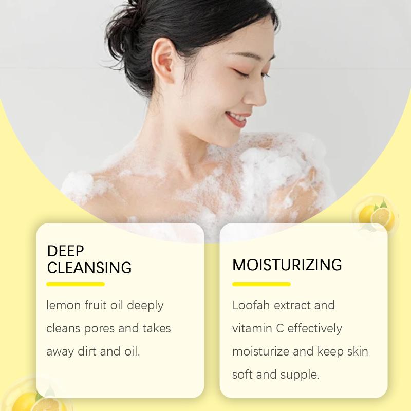 Loofah And Lemon Essential Oil Soap: Gentle Cleansing And Refreshing Oil-Controlling Soap For Body And Skin 1pcs