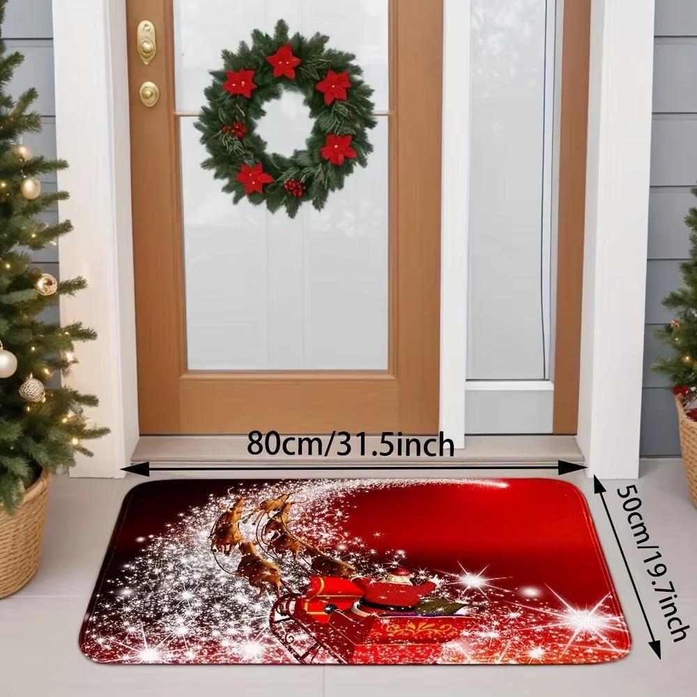 

Christmas Santa Welcome Carpet Home Decor Door Mat For Living Room Bathroom Non-Slip Mat Entrance Doormat Christmas Decorations 40X60CM (1.3X2FT
