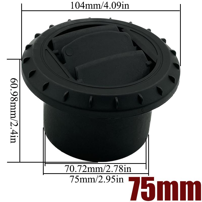 1/2/4/6X 75mm Air Vent Deflector Outlet Louver Rotatable Diesel Parking Heater Air Conditioner Black For Car Truck VAN Camper