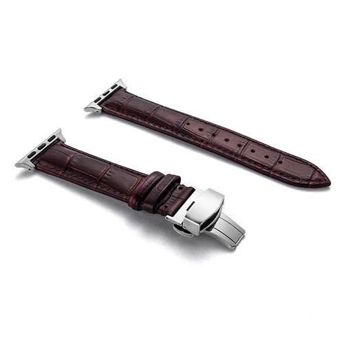 Leather strap for Apple watch band 44mm 40mm 45mm 41mm 49mm 42mm 38mm Butterfly buckle Bracelet iwatch serie 3 5 6 se 7 8 ultra