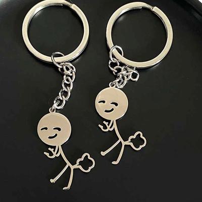 Portachiavi Stickman Cartone Animato Ciondolo Divertente Portachiavi per Coppie Ciondoli per Zaino Decorazione per Borsa da Auto Regalo di Natale
