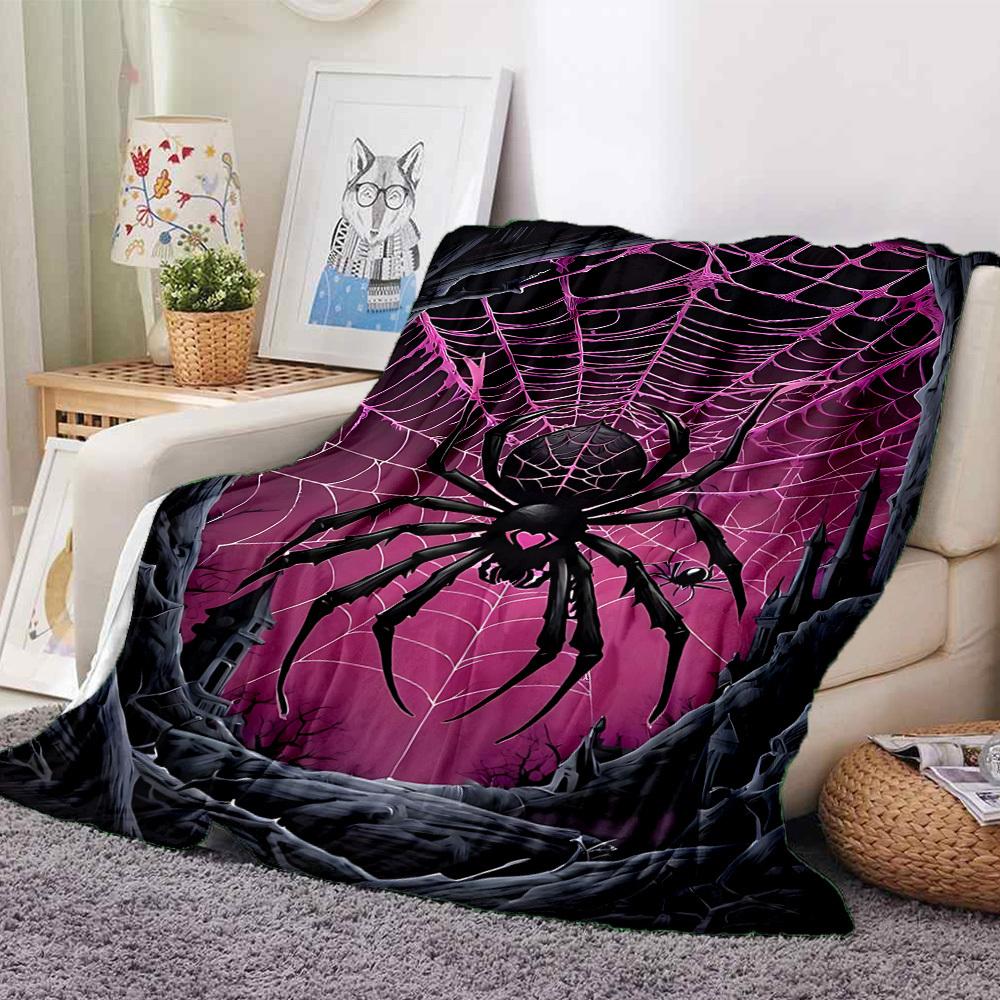 1pc Spider Web Blanket Lightweight Flannel Blanket Throw Blanket For Sofa, Bed, Travel, Camping yy2509026172