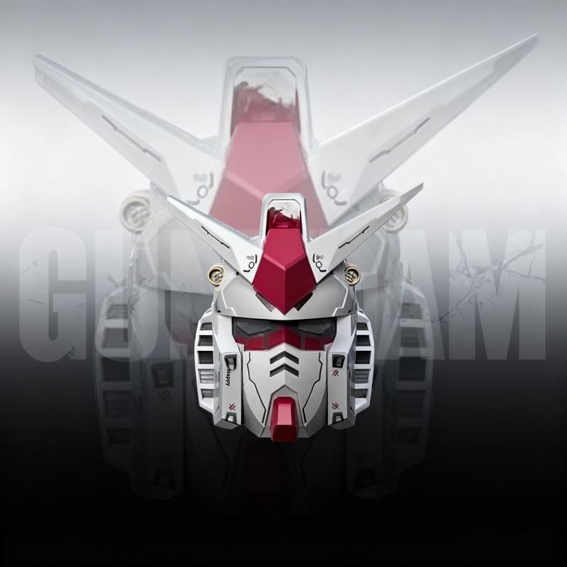 1:1 Scale RX-78-02 Helmet With Base Cyber Style Robot Mecha Design Lightweight Structure Touch Control Collectible Toy & Gift