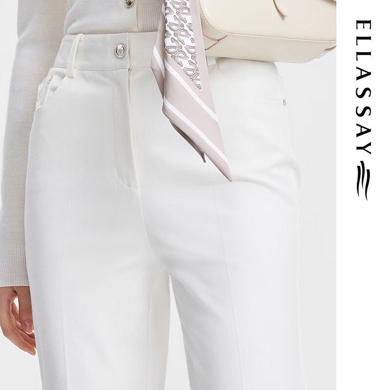 ELLASSAY Women's High-Waist Straight Leg Ankle-Length Casual Pants