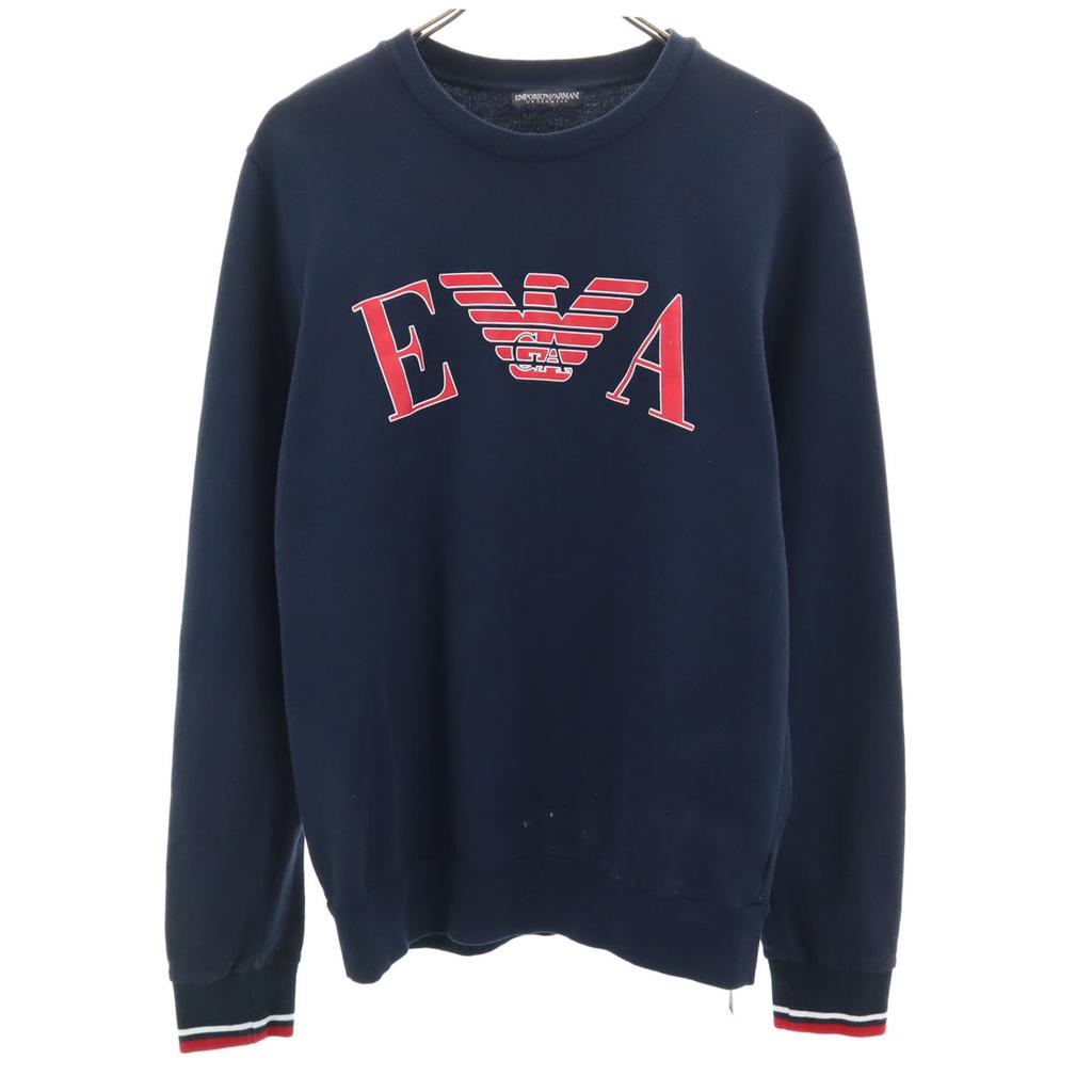 Emporio Armani Long sleeve sweat trainer S Navy Back brushed Men's Used