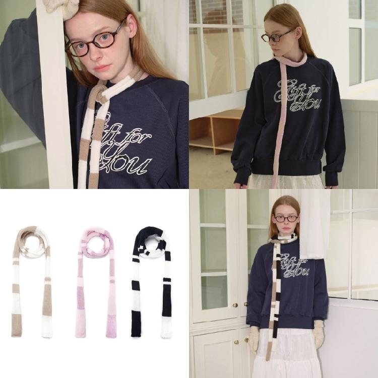 Women Skinny Scarf Thin Choker Knit Belt Long Tie Scarf Bag Handle Wrap
