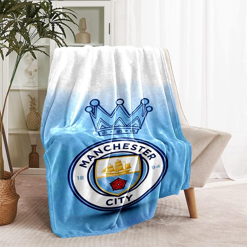 1pc Blanket - Manchester City Football Club Print Design, Lightweight Blanket for Sofa, Bed- Soft &Warm, Gift for All Seasons