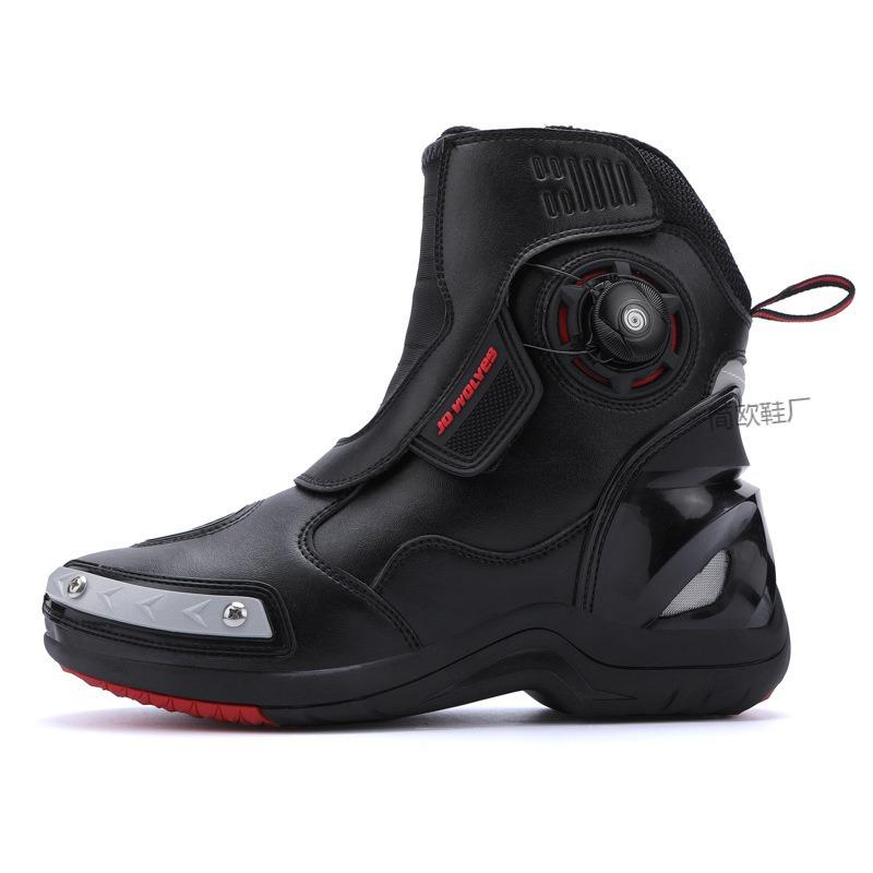 Waterproof Locomotive Shoes Luminous Motorcycle Riding Shoes Men's Riders Locomotive Boots Racing Short Boots Four Seasons