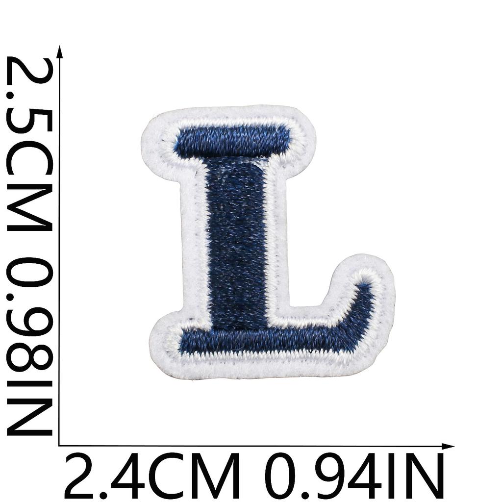 Mini Pegatina de Tela Bordada con Alfabeto Inglés Tamaño Pequeño DIY para Bolso Cambiante Parche Decorativo Pegatina Etiqueta Bordada por Computadora Número