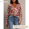 Blusas y Camisas Casuales de Moda para Mujer JPNTKY con Cuello en V y Manga Larga
