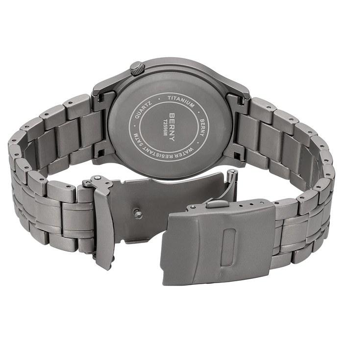 BERNY Titanium Watch Men's Titanium Watch Japan VH31 Sweep Second Quartz Movement 5ATM Water Resistant Super-Luminova Black