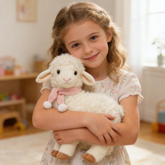Plush Sheep Toy Small Stuffed Animal Sheep Doll Cute Soft White Little Lamb Toy for Kids Boys Girls Birthday Home Decor