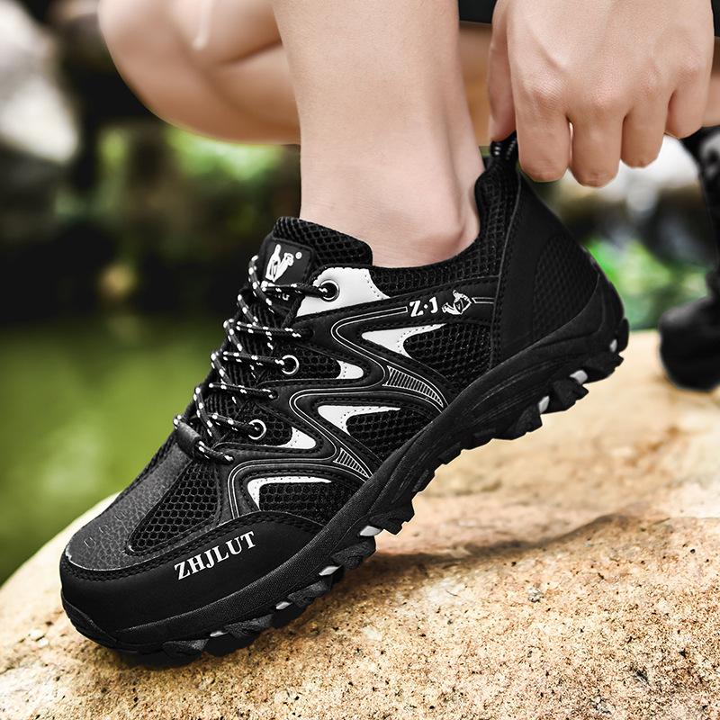 New autumn and winter outdoor hiking shoes casual breathable mesh non-slip flat bottom strap