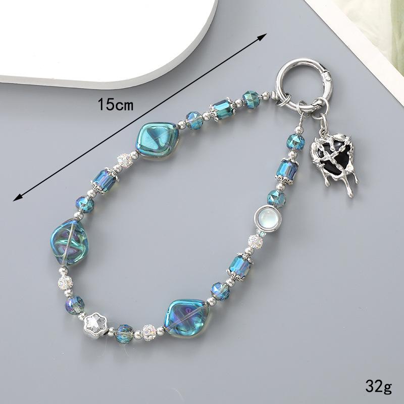 New Pearl Bow Beaded Pendant Phone Case Charm Wrist Strap Lanyard