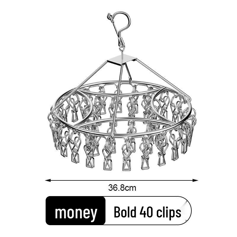 Multi-Clip Stainless Steel Drying Rack for Socks and Underwear