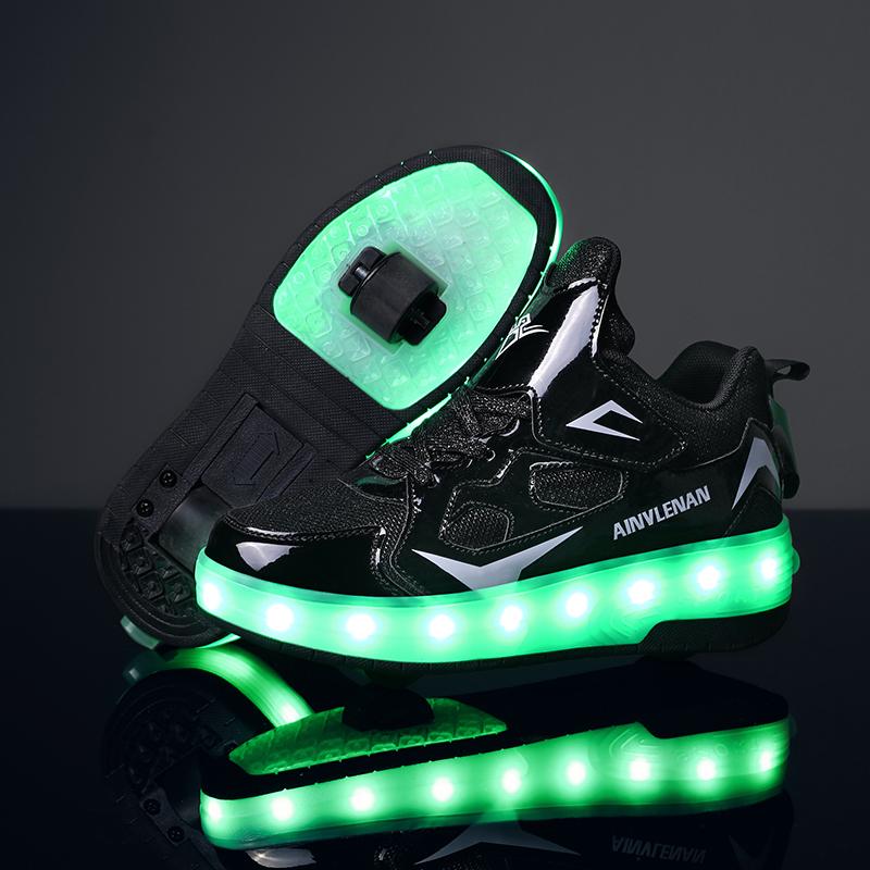Scarpe Sportive da Ragazzo Ricaricabili e Convertibili in Scarpe da Ginnastica Luminose da Ragazza USB per Bambini Scarpe Bling Bling Scarpe Luminose con Rotelle