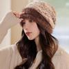 Hat Women's Autumn and Winter Sweet Knitted Hat Showing a Small Face Versatile Cold-proof Warm Ear Protectors Piled Wool Hat