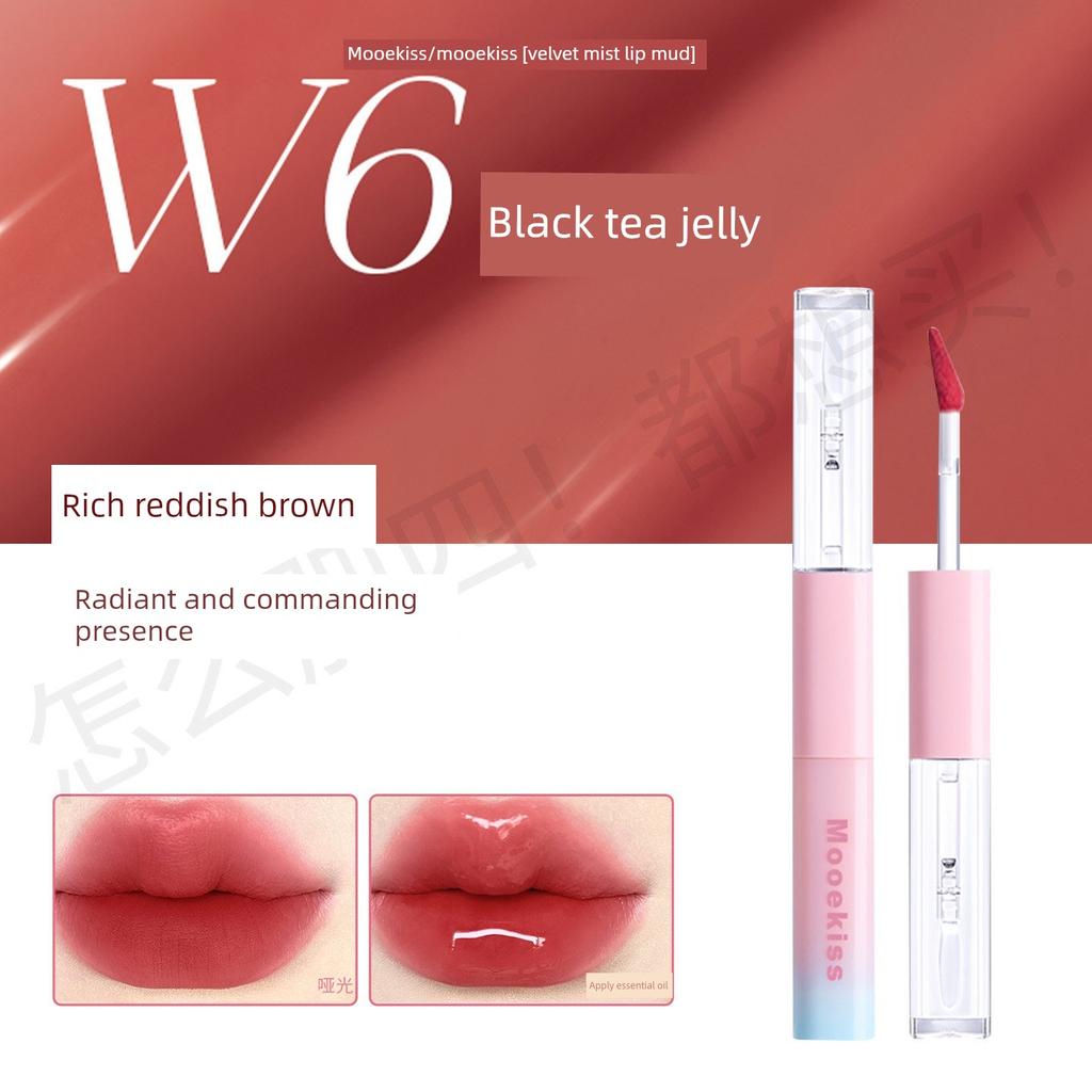 In Stock: the God of Natural Makeup! Mooekiss Double-Ended Lip Gloss Essence Lip Jelly, Non-Stick Cup, Nude Color Series