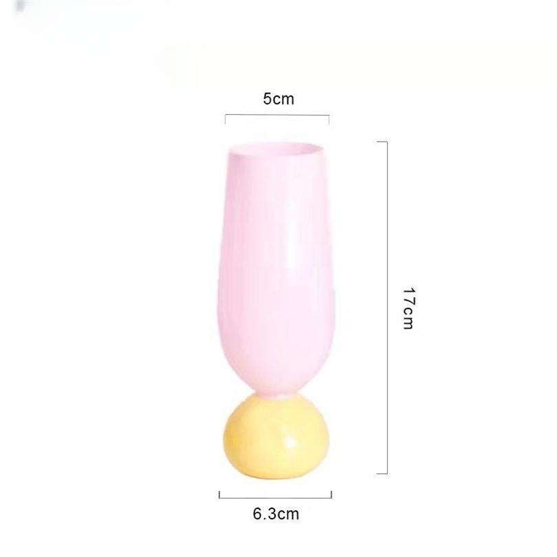 Modern Middle Ancient Cream Color Red Wine Glass Simple Tulip Fresh Ins Milk Drink Juice Cup Household Tall Water Cup