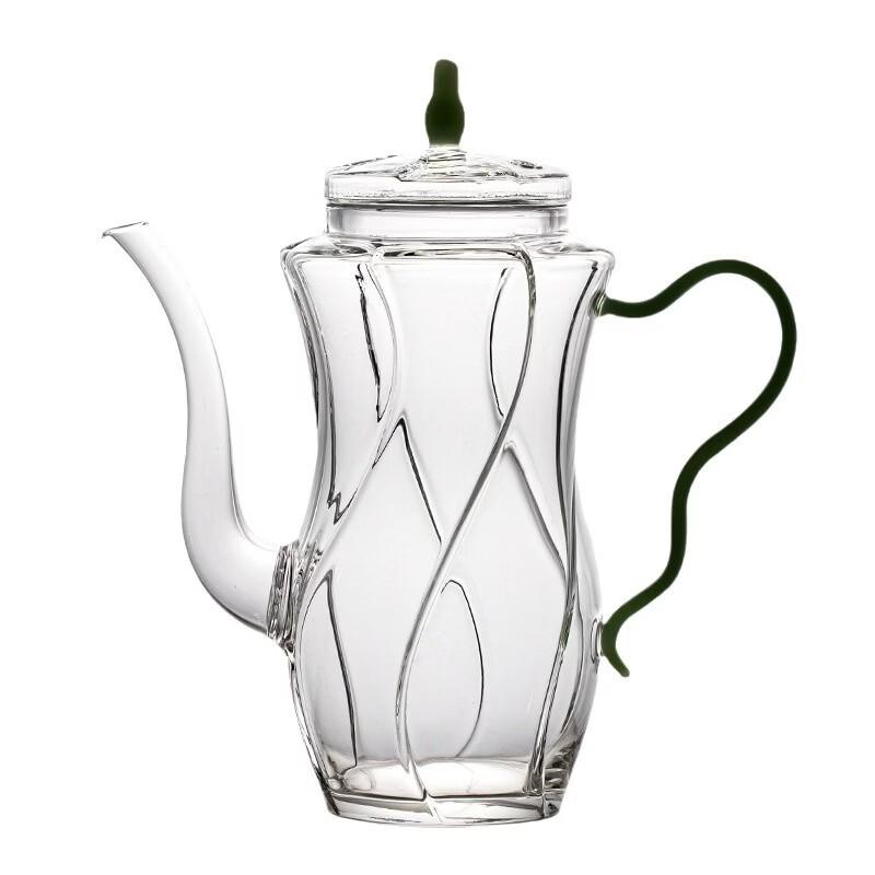 Glass Teapot with Amber Handle