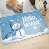 1Pcs Anti Fatigue Kitchen Rugsinter Snowman Print Waterproof Non-Slip Thick Cushioned Kitchen Mat Heavy Duty Comfort Standing Mat for Kitchen