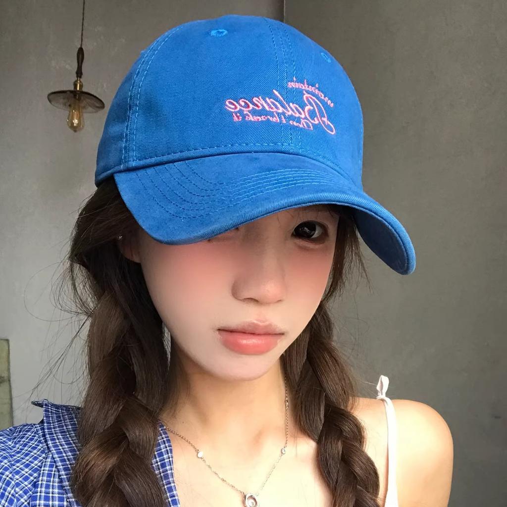 Fashion Hat big head circumference Korean version embroidered baseball cap women's spring summer new widened and deepened wide brim showing face small