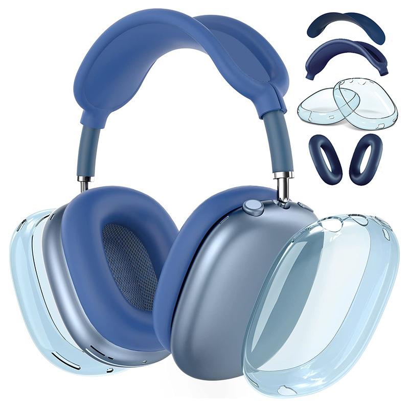 4-in-1 Protective Case Set for AirPods Max 1/2 - Clear Earcups + Silicone Headband and Earpads