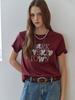 MAXZA Sequin Lettering Round Neck Short Sleeve T-Shirt
