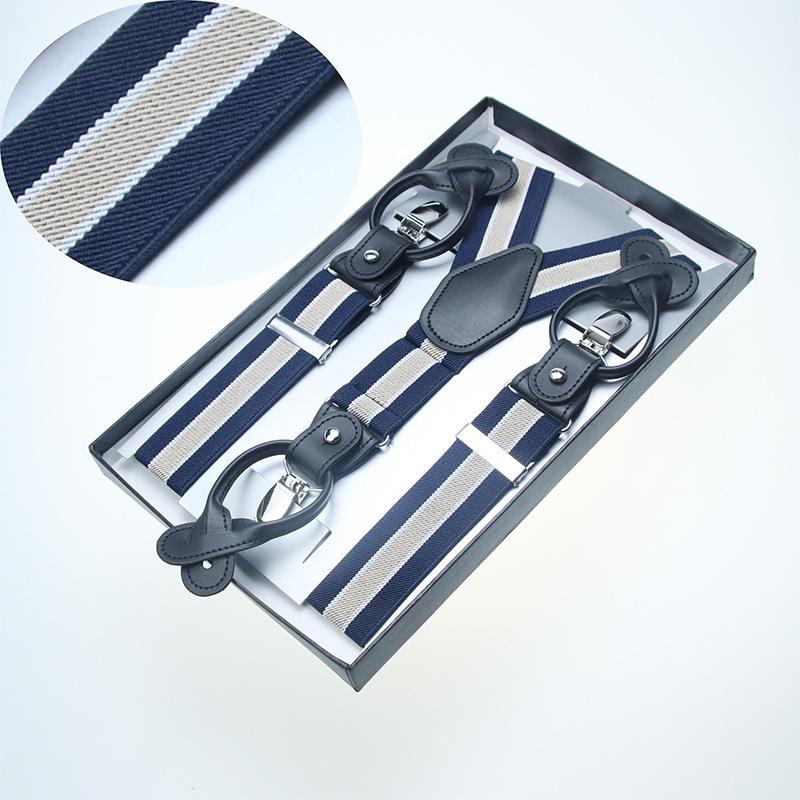 3.5Cm Men'S Adult Strap Men'S Trousers Suspender Suit Shirt Strap Clip Suspender Strap Fat Elastic Non-Slip