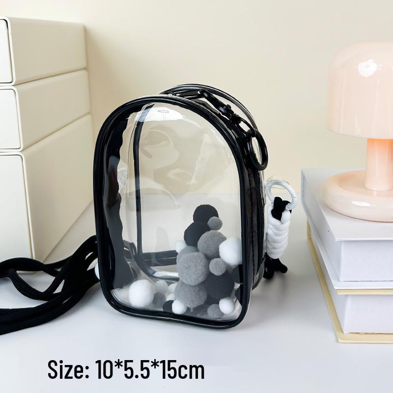 Labubu Gen 3 High-Transparency PVC 15cm Crossbody Ita Bag - Dustproof, Trendy Outing & Toy Stroller Bag