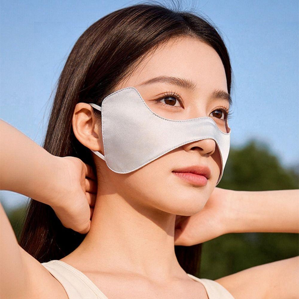 Thin Ice Silk Sunshade Mask Breathable Face Cover Elastic Face Gini Mask  Cycling