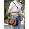 Vintage Chinese Style Shoulder Crossbody Bags for Women Embossing Print Tote Bags Large Capacity Multi-Pocket Soft Handbags