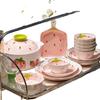 Kangmo Cute Strawberry Ceramic 20-Piece Dinnerware Set