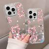 Pink Cherry Blossom Floral Back Mirror Phone Case For iPhone 17 16 15 Pro 14 13 12 11 Pro Max 7 8 Plus 17 Air X XR XS Soft Cover