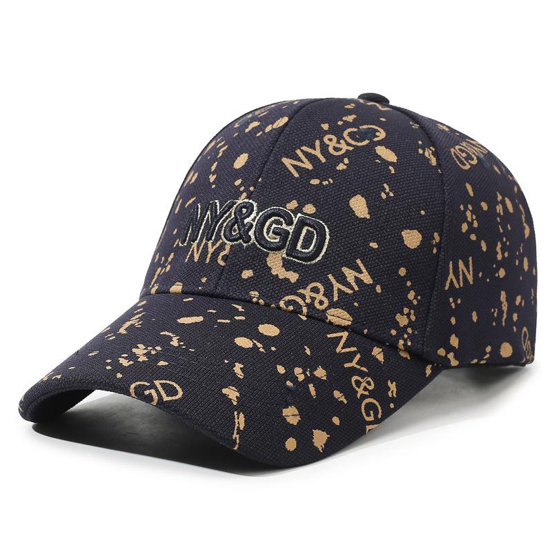 Fashion Embroidery Letter Baseball Cap Outdoor Casual Spotted Cap Men S And Women S Versatile Shade Sun Protection Hat Adjustable тёмно-синий