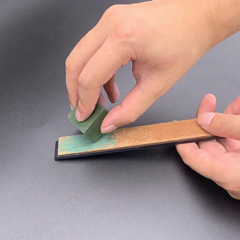 Leather Article Scissor Polishing Tool Leather Set Honing Strop Knife Cutter Cowhide Strop Polish Belt Grinding Sharpening Wax