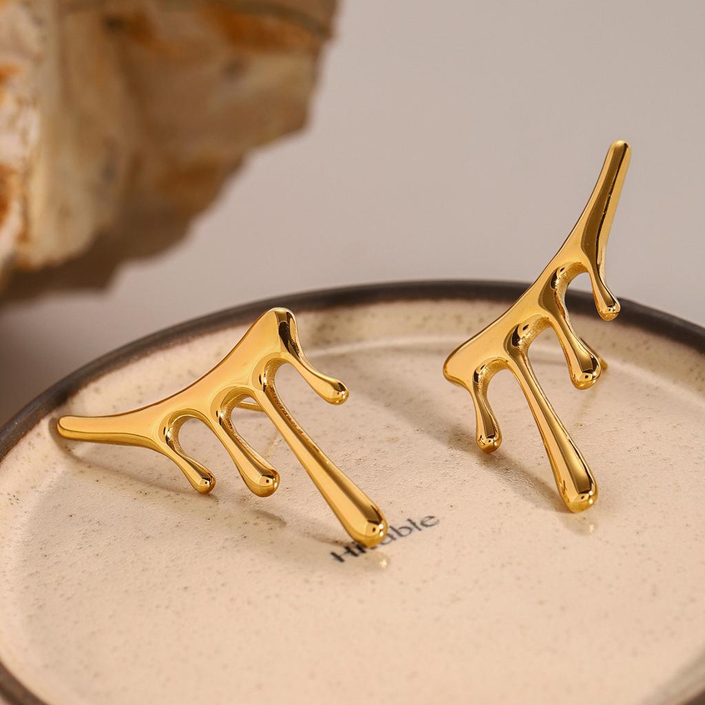 Jiedin European and American stainless steel exaggerated earrings ins studs 18k titanium steel ear jewelry earrings