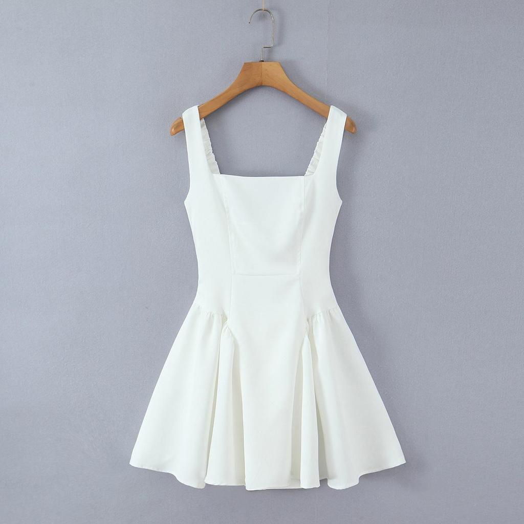 Sleeveless Chic Square Neck Mini Dress: 2026 Sexy Slimming Style