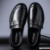 Men's casual leather shoes British style leather men's shoes first layer cowhide lazy one pedal business dress loafers tide