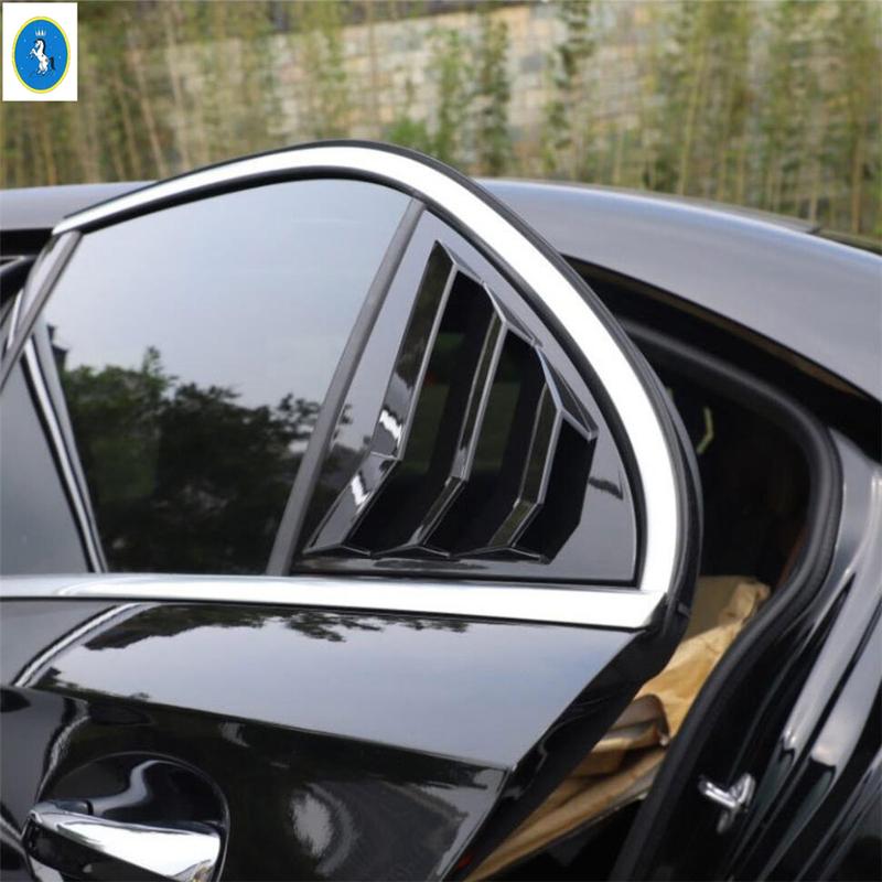 Black / Carbon Fiber Rear Window Louvers Spoiler Panel Cover Trim Accessories For Benz A Class W177 A200 A220 Sedan  - 2024