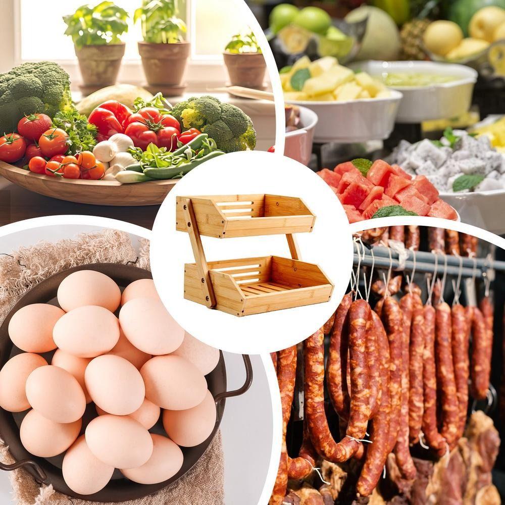 2/3 Tier Fruit Basket Large Capacity Multifunctional Desktop Snack Storage Shelf Removable Food Container
