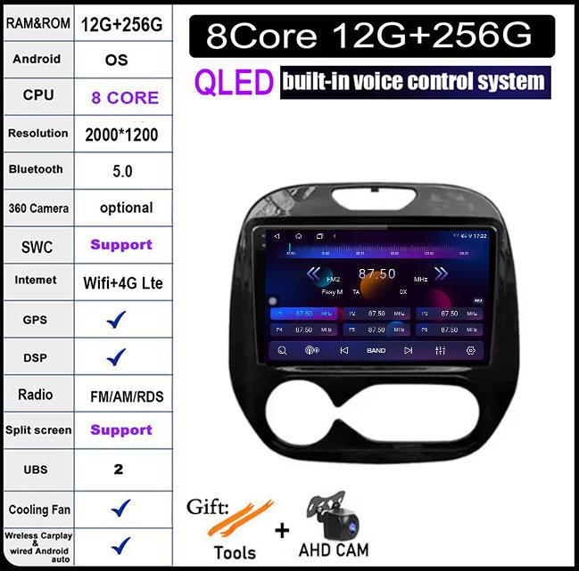 9 lnch For Renault Kaptur Captur 2016 2017 2018 2019 Android 14 Auto Radio Multimedia GPS Player Stereo Carplay WIFI BT