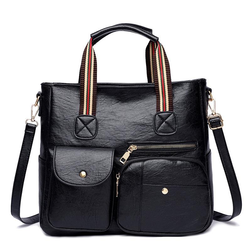 Crossbody Bag Handheld Bag Large Capacity Multi-Pocket Fashion Euro-American New Shoulder Bag Middle-Aged Mom Bag Outdoor Travel