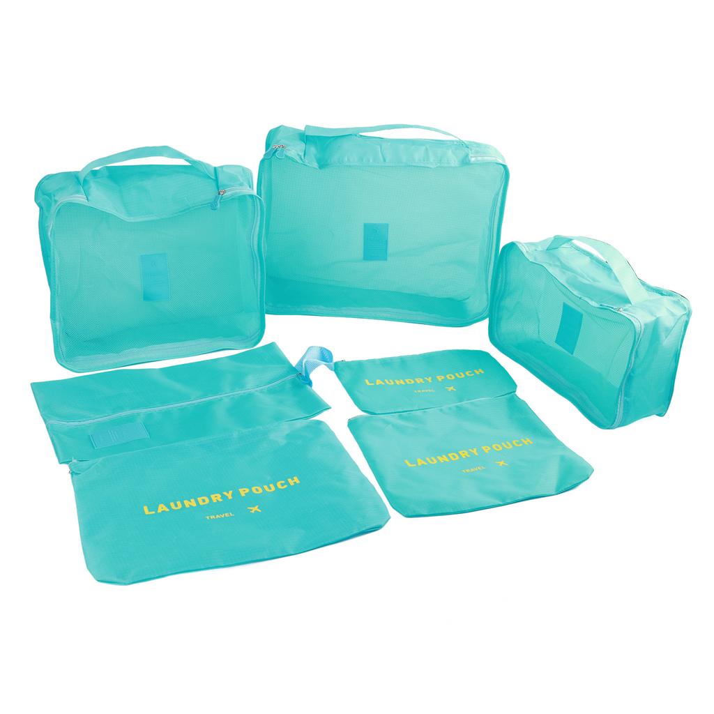 Torba do przechowywania podróżnego Duża pojemność Oddychający zestaw toreb do przechowywania na kemping, wspinaczkę górską, wakacje 7 szt. Jasnoniebieski