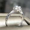 Fashion Female   Sterling Silver Flower Snowflake Round Zircon Crystal Rings for Women Promise Wedding Party