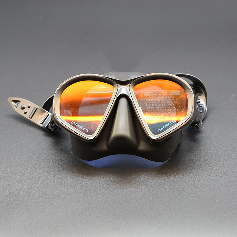 Low Volume Freediving Mask, Tempered Glass Lens Soft Silicone Waterproof Diving Gear for Snorkeling Spearfishing