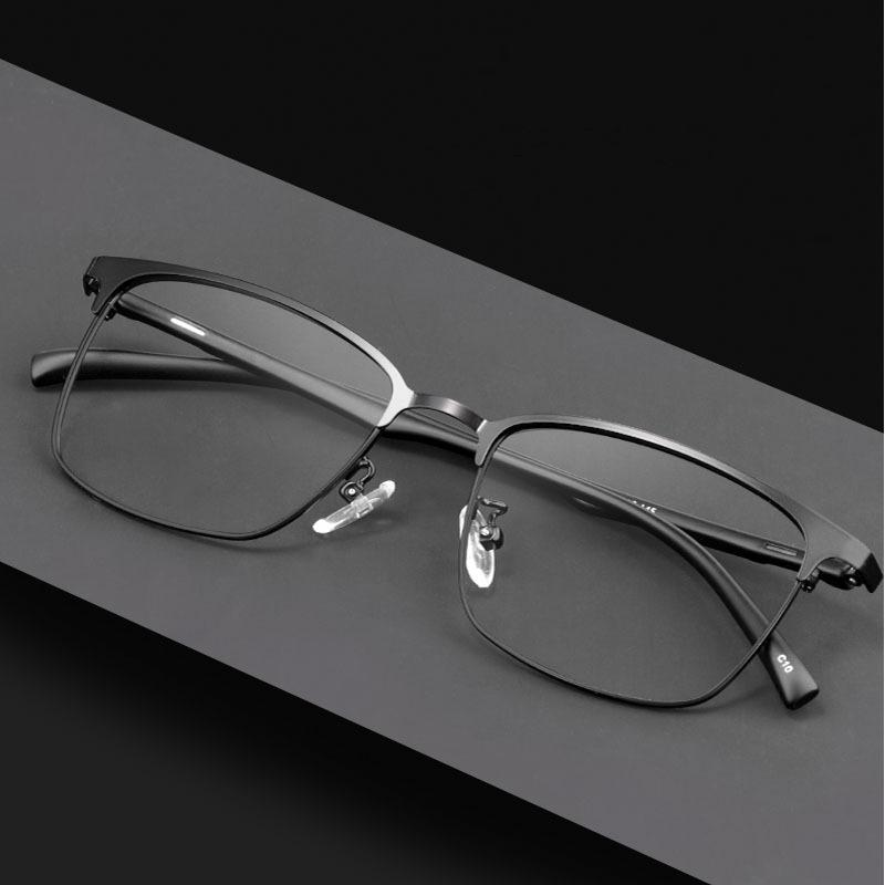 Fashion Men Ultralight Business Retro Alloy Full Frame Glasses Square Glasses Frame Optical Prescription Glasses Frame