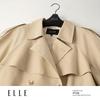 ELLE Women's Short Lapel Trench Coat