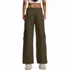 Ladies' Loose Casual Mid Waist Three-Dimensional Pocket Long Waist Solid Color Work Pants